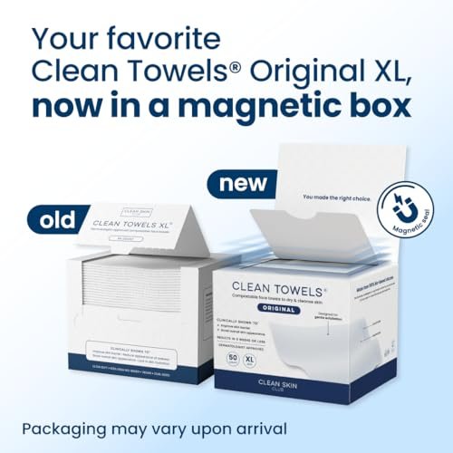 Clean Skin Club Clean Towels XL®, 100% USDA Biobased Face Towel, Disposable Face Towelette, Eczema Association Accepted, Makeup Remover Dry Wipes, Ult - Image 2