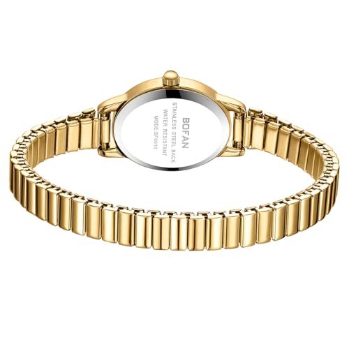 BOFAN Small Gold Watches for Women Easy Read Ladies Quartz Wrist Watch with Stainless Steel Expansion Band,Waterproof. - Image 4