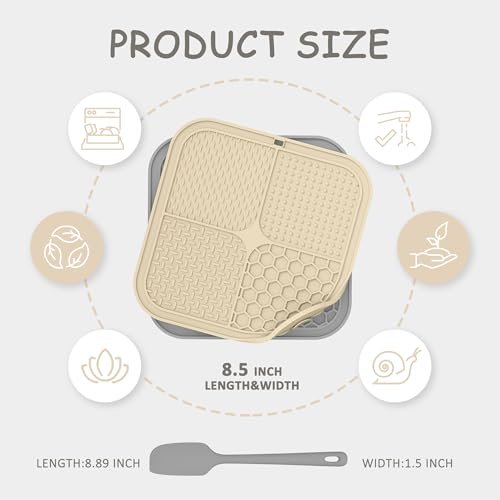 2 Pack Lick Mat for Dogs,Cats,Upgraded 8.5×8.5 inches Licking Mats with Suction Cups,Slow Feeder Licking Pad for Anxiety Relief and Boredom Reducer... - Image 3
