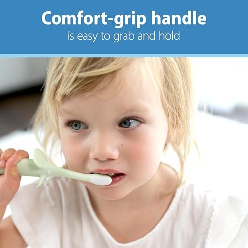 Dr. Brown’s Infant-to-Toddler Training Toothbrush Set, Mint Elephant with Fluoride-Free Strawberry Baby Toothpaste, 0-3 years - Image 10