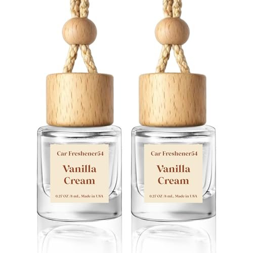 HoogaLife Car Air Freshener Diffuser 2 Pack Hanging Air Freshener Diffuser - Vanilla Cream Fragrance Oil Air D iffuser for Car, 45+ days Long Lasting - Image 2