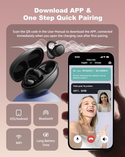 Real-Time AI Translation Earbuds - 163 Languages & Accents, Wireless, Open-Ear Design - Image 5