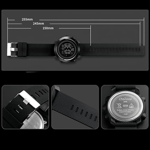 Digital Watch Sports Waterproof Military Back Light Small Watch for Men Black 1426 - Image 5