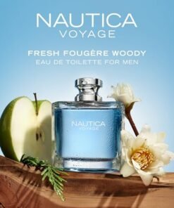 Nautica Voyage Eau De Toilette, Cologne and Fragrance For Men, Fresh, Romantic, Fruity Scent Woody, Aquatic Notes of Apple, Water Lotus, Cedarwood, and Musk Ideal Day Wear, Long Lasting 3.3Fl oz - High Quality Product Image
