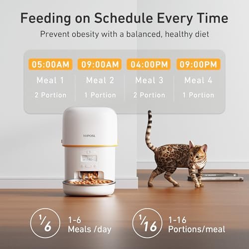 Automatic Cat Feeders - 2L Cat Food Dispenser Easy to Use, Timed Automatic Pet Feeder with Over 180-day Battery Life, 1-6 Meals Dry Food Programmab... - Image 3