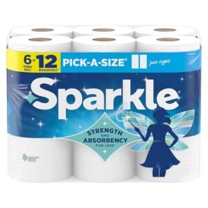 Alternative view of Sparkle Pick-A-Size Paper Towels, 6 Double Rolls (660 Sheets Total) - Strong 2-Ply Towels for Kitchen Cleanup and Everyday Messes