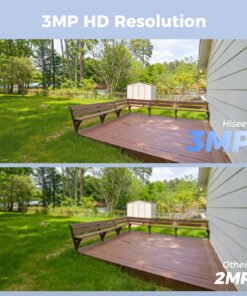 Hiseeu 3MP Wireless Wi-Fi Security Camera System, Color Night Vision, Motion Detection,2- Way Audio,IP66 Waterproof, for Indoor Outdoor, No HDD - High Quality Product Image