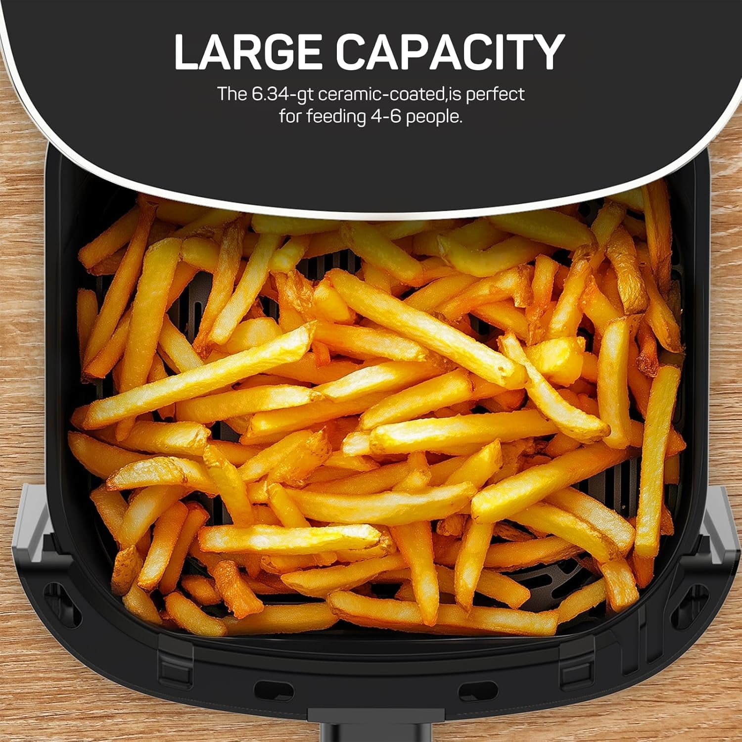 Bigleap Air Fryer, 6-Quart with Viewing Window, Gray - Image 6
