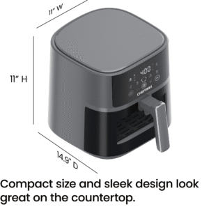 Alternative view of Chefman TurboFry® Touch 6-Qt Easy-View Air Fryer w/ 4 Cooking Presets and 450°F Hi-Fry Button - Gray