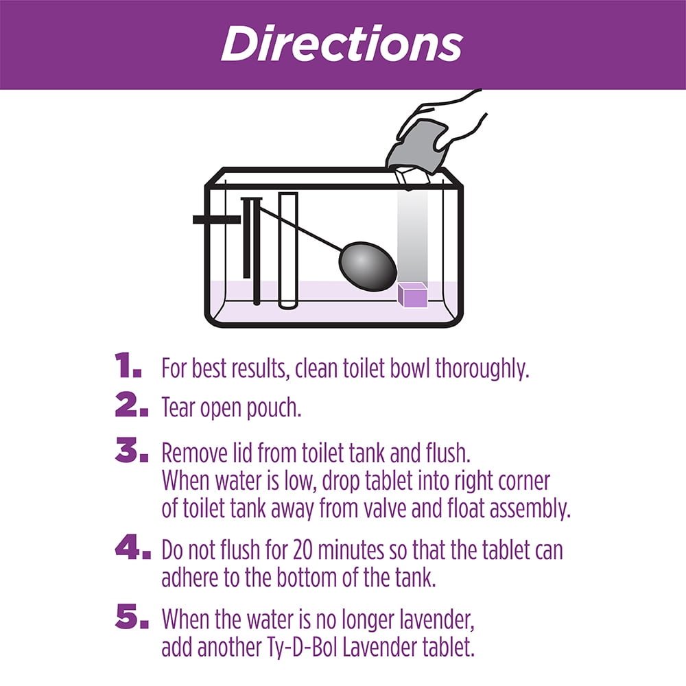 Ty-D-Bol Bleach-Free Toilet Bowl Cleaner Tablets, Unscented, 1.4 oz, 5 Pack - Image 7