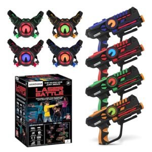 Alternative view of ArmoGear Set of 4 Laser Tag Guns with Vests - Laser Tag Set for Kids and Adults - Toy Guns with 150 ft Range, Night Vision, Invisibility Mode - Battery Operated - Multiplayer Outdoor Game for Ages 8+