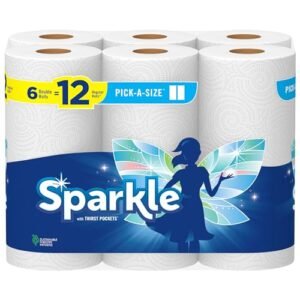 Alternative view of Sparkle Pick-A-Size Paper Towels, 6 Double Rolls (660 Sheets Total) - Strong 2-Ply Towels for Kitchen Cleanup and Everyday Messes