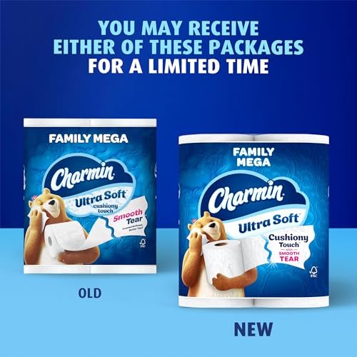 Charmin Ultra Soft Cushiony Touch Toilet Paper, 24 Family Mega = 123 Regular Rolls, White - Image 3
