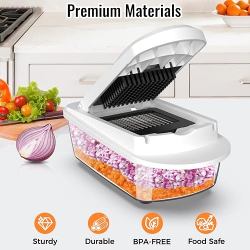 8 Blade All-in-1 Vegetable Chopper Mandoline Slicer with Container, Food Chopper, Onion Chopper, Veggie Cutter for Salad, Kitchen Gadgets Accessories - Image 4