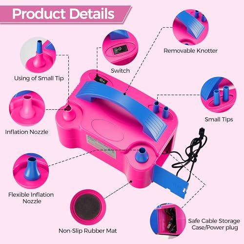 Balloon Pump - Electric Dual Nozzle Air Pump for Balloon, Portable Balloon Blower Save Time and Effort, Balloon Inflator for Parties and Decoration... - Image 3