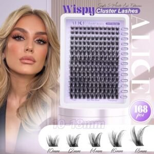 Alternative view of ALICE Lash Clusters Wispy Eyelash Clusters 10-18mm 168pcs Cluster Eyelash Extensions Natural Volume Lash Extensions DIY Individual Lashes with Soft Thin Band