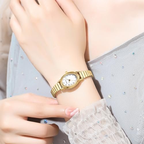 BOFAN Small Gold Watches for Women Easy Read Ladies Quartz Wrist Watch with Stainless Steel Expansion Band,Waterproof. - Image 7