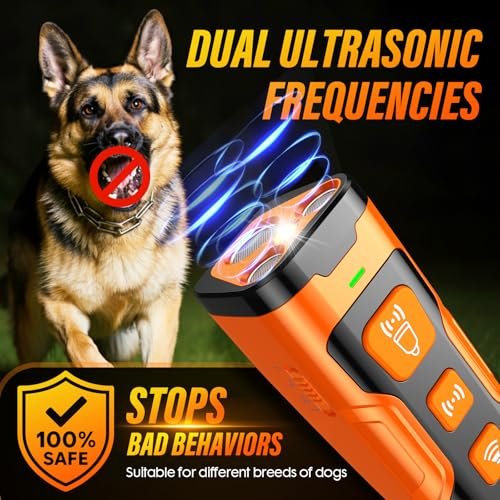 Dog Bark Deterrent Device, 3X Ultrasonic Anti Barking, 6 Training Modes 23 FT Range Barks No More Indoors Outdoors Behavior Correct Safe & Humane R... - Image 5