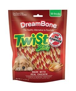 Alternative view of DreamBone Twist Sticks Chews for Dogs, 50 Count, Treat Your Dog to Easy-to-Digest Rawhide-Free Chews Made with Real Vegetables and Chicken