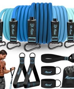 Alternative view of HPYGN Resistance Bands, Exercise Bands with Handles, Fitness Bands, Workout Bands with Door Anchor and Ankle Straps, for Heavy Resistance Training,...