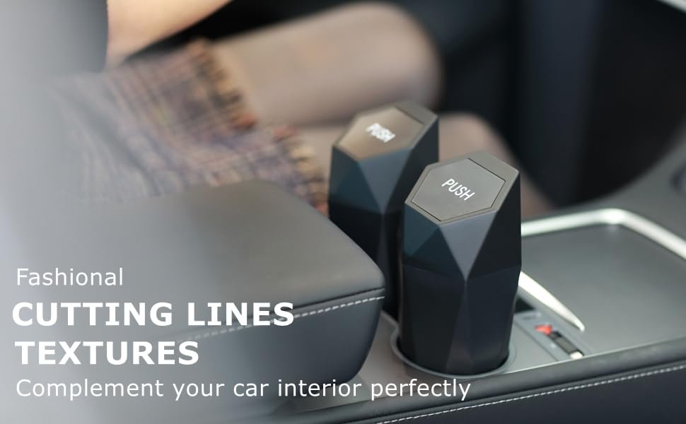 Ginsco Car Trash Can Cup Holder, 2 Pack Mini Trash Can with Lid, Car Accessories for Interior, Leakproof Small Trash Cup for Home with Additional 2 ABS Hooks and 90pcs Trash Bags Black - Image 5