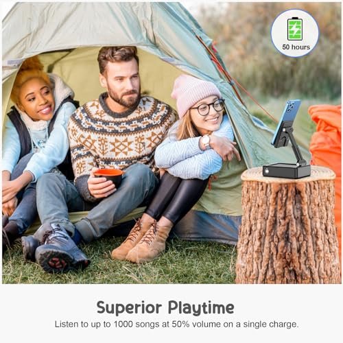 TechGlow Foldable Phone Stand with Bluetooth Speaker & Charging - Perfect Birthday Gift for Men, Women, Teens, Mom & Dad - Image 6