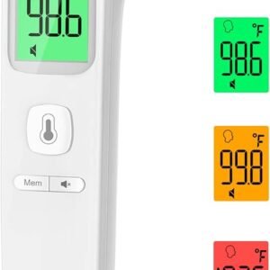 No-Touch Thermometer for Adults and Kids, Accurate Digital Baby Thermometer, Fever Alarm & Silent Mode, 2 in 1 Forehead & Object Mode
