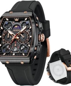 OLEVS Mens Watches Stylish Chronograph Waterproof Luminous Silicon Strap Multifunction Watches for Men Business White Men Wrist Watch - High Quality Product Image