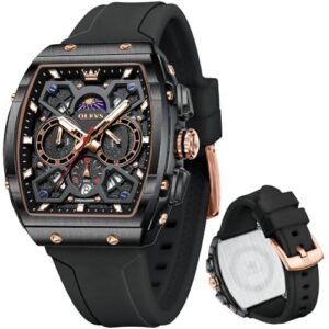 Alternative view of OLEVS Mens Watches Stylish Chronograph Waterproof Luminous Silicon Strap Multifunction Watches for Men Business White Men Wrist Watch