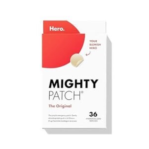 Mighty Patch Original Patch from Hero Cosmetics - #1 Hydrocolloid Acne Pimple Patches for Face, Shrinking Zits & Whiteheads in 1 Use, Nighttime Spot P
