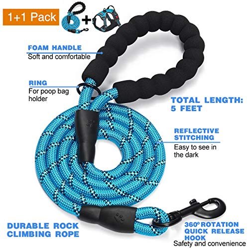 Adjustable Reflective Oxford No Pull Dog Harness with Free Heavy Duty Leash (Medium & Large) - Image 3