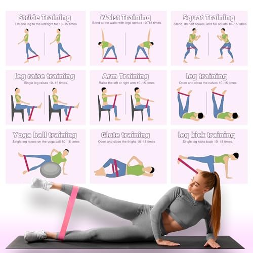 Resistance Loop Exercise Bands, Resistance Bands Exercise Bands for Home Fitness, Stretching, Strength Training, Physical Therapy,Elastic Workout B... - Image 6