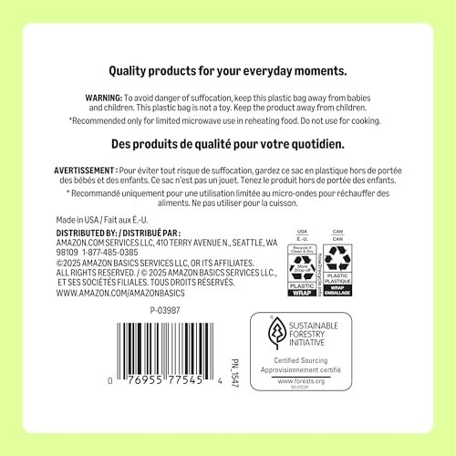 Amazon Basics Everyday Paper Plates, 8.62 Inch, Disposable, 100 Count, Packaging May Vary - Image 7