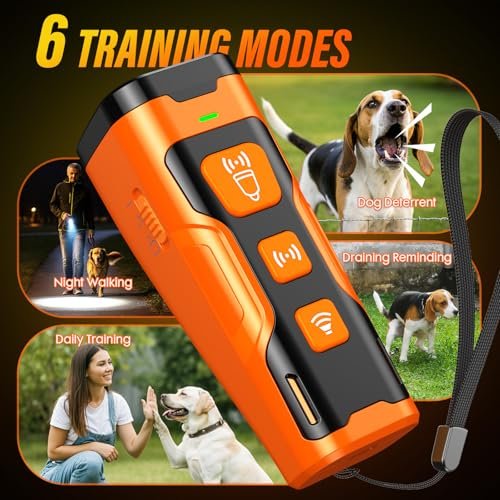 Dog Bark Deterrent Device, 3X Ultrasonic Anti Barking, 6 Training Modes 23 FT Range Barks No More Indoors Outdoors Behavior Correct Safe & Humane R... - Image 6