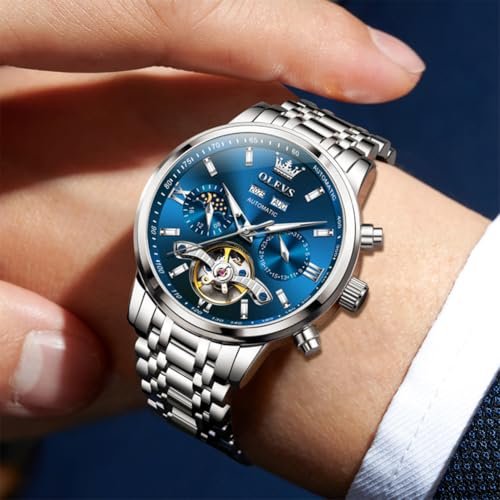 OLEVS Automatic Watches for Men Luxury Skeleton Multi-Function Mechanical Watch Self Winding Date Waterproof Luminous Mens Watch - Image 3
