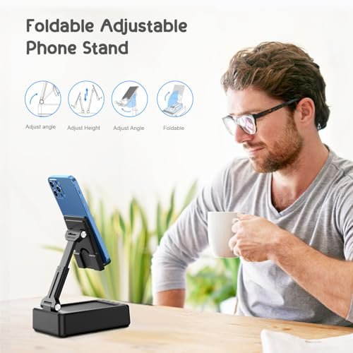 TechGlow Foldable Phone Stand with Bluetooth Speaker & Charging - Perfect Birthday Gift for Men, Women, Teens, Mom & Dad - Image 5