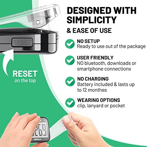 3D Pedometer for Walking, Simple Step Counter with Large Digital Display, Step Tracker with Removable Clip Lanyard, Accurately Track Steps for Men ... - Image 4