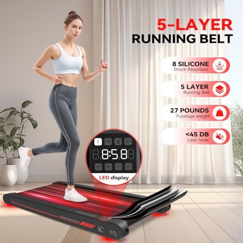 Sperax Walking Treadmill Pad with APP, 3 in 1 Under Desk Treadmill, 400W Low Noise Walking Vibration Pad with Remote Control,Portable Treadmills fo... - Image 6