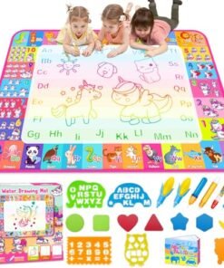 Aqua Water Doodle Mat - Kids Drawing Mat Toddlers Educational Toys for Age 3 4 5 6 7 8 Year Old Boys Girls Gifts - Neon Color Mat Doodle Board Writing - High Quality Product Image