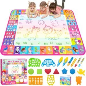 Alternative view of Aqua Water Doodle Mat - Kids Drawing Mat Toddlers Educational Toys for Age 3 4 5 6 7 8 Year Old Boys Girls Gifts - Neon Color Mat Doodle Board Writing