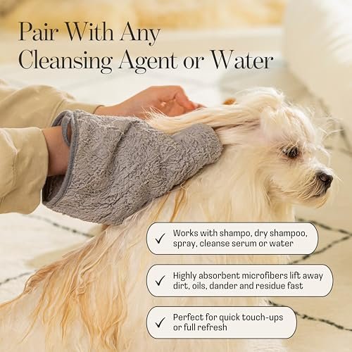 Muddi Mitt Microfiber Reusable Pet Wipes Grooming Towel Glove | Machine-Washable, Soft, Double-Sided Bath Mitt Replaces Wipes | Dirt Odor Removal |... - Image 5