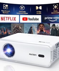 Alternative view of Official APP, WiFi/Bluetooth Aurzen EAZZE D1 Smart Projector with Auto Focus, 1080P & HDR, 16W DoIby Audio Speakers