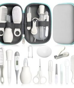 Alternative view of Baby Grooming Kit, Infant Safety Care Set with Hair Brush Comb Nail Clipper Nasal Aspirator,Baby Essentials Kit for Newborn Girls Boys (Grey White)