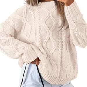 Alternative view of Trendy Queen Women's Oversized Cable Knit Crewneck Sweaters