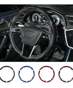Carbon Fiber Steering Wheel Cover 3PCS Set – Anti-Slip, Scratch-Resistant, Universal Fit for 14–16 Inch Wheels – Interior Car Accessories for Cars, SU - High Quality Product Image
