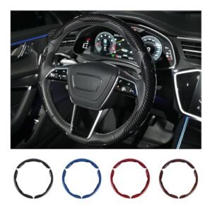 Alternative view of Carbon Fiber Steering Wheel Cover 3PCS Set – Anti-Slip, Scratch-Resistant, Universal Fit for 14–16 Inch Wheels – Interior Car Accessories for Cars, SU