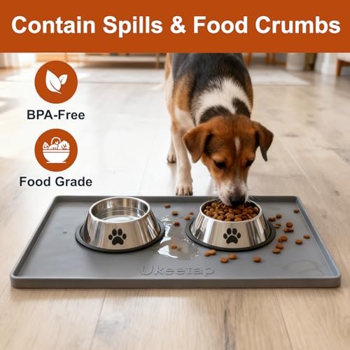 Waterproof Dog & Cat Food Mat - Extra Thick Silicone with Raised Edge, BPA Free, Non-Slip - Image 5