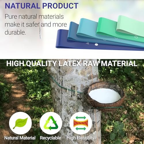 TechStone Resistance Bands Set for Men and Women, Pack of 5 Different Levels Elastic Band for Home Gym Long Exercise Workout – Great Fitness Equipm... - Image 4