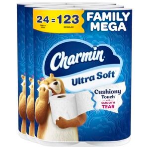 Alternative view of Charmin Ultra Soft Cushiony Touch Toilet Paper, 24 Family Mega = 123 Regular Rolls, White