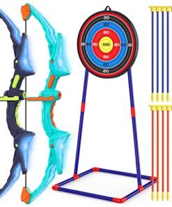 2 Pack Bow and Arrow Set for Kids, Light Up Archery Set with 14 Suction Cup Arrows, Archery Targets Outdoor Games for Kids Ages 4-8 8-12, Birthday Gifts Toys for 5 6 7 8 9 10 11 12 Year Old Boys Girls - High Quality Product Image